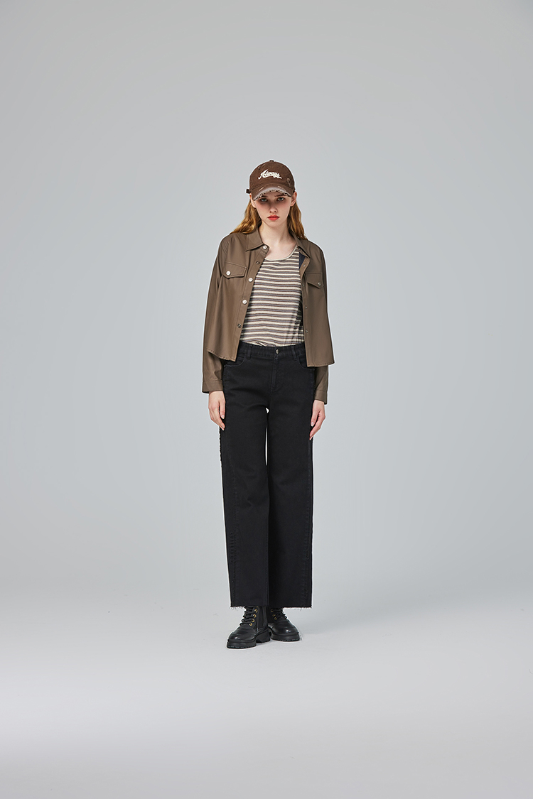 abito秋季皮革兩件式襯衫