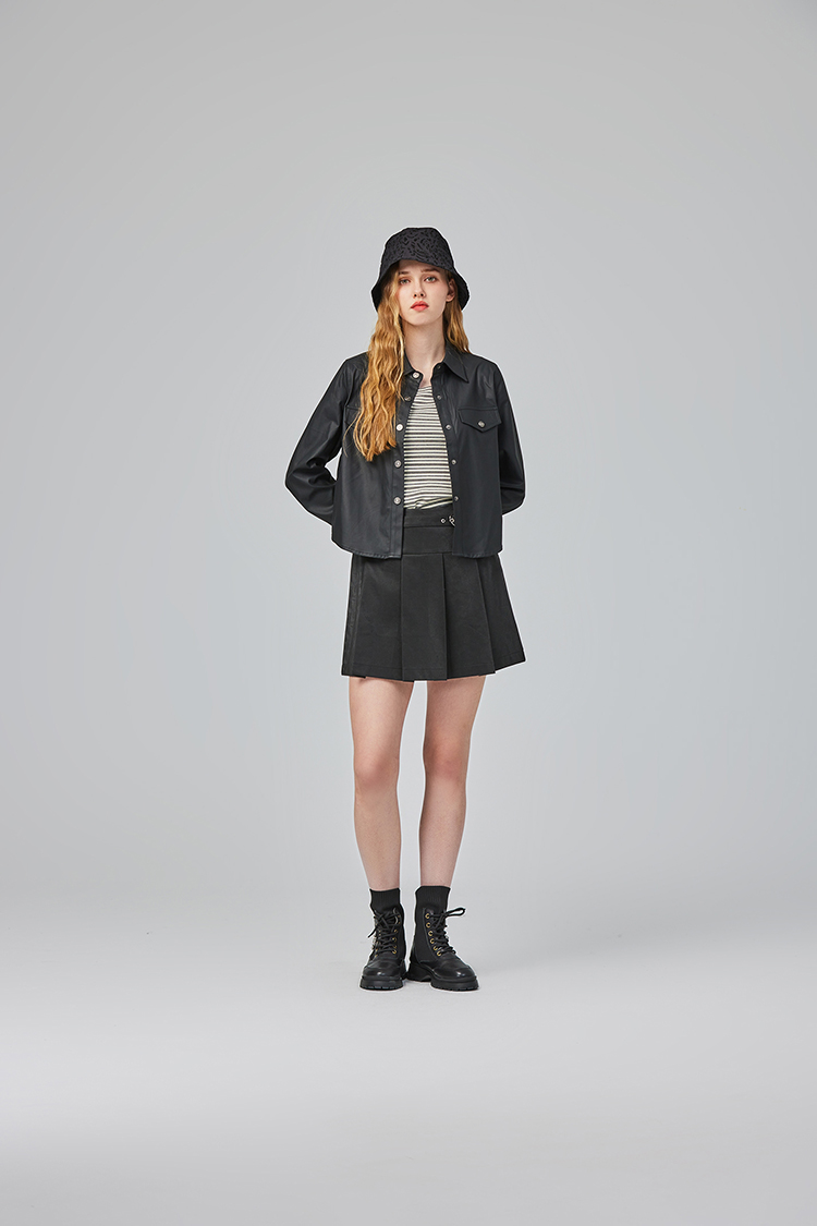 abito秋季皮革兩件式襯衫