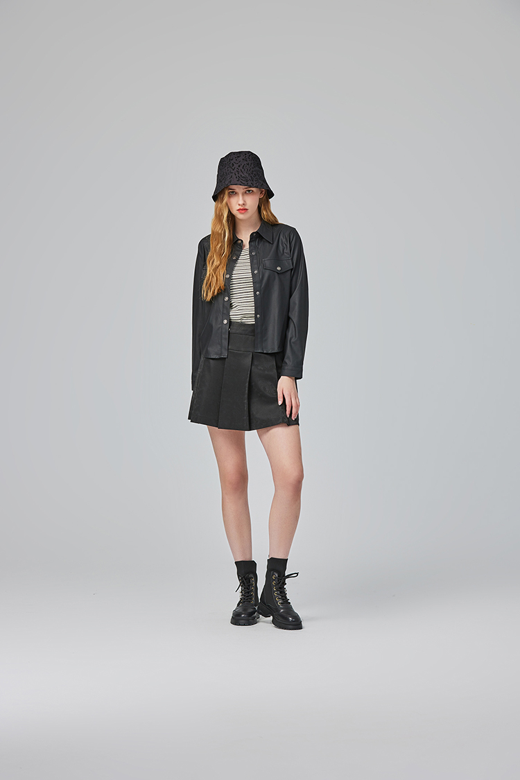 abito秋季皮革兩件式襯衫