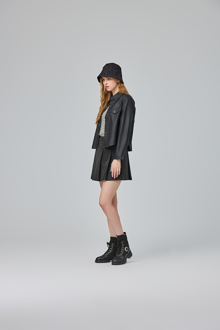 abito秋季皮革兩件式襯衫