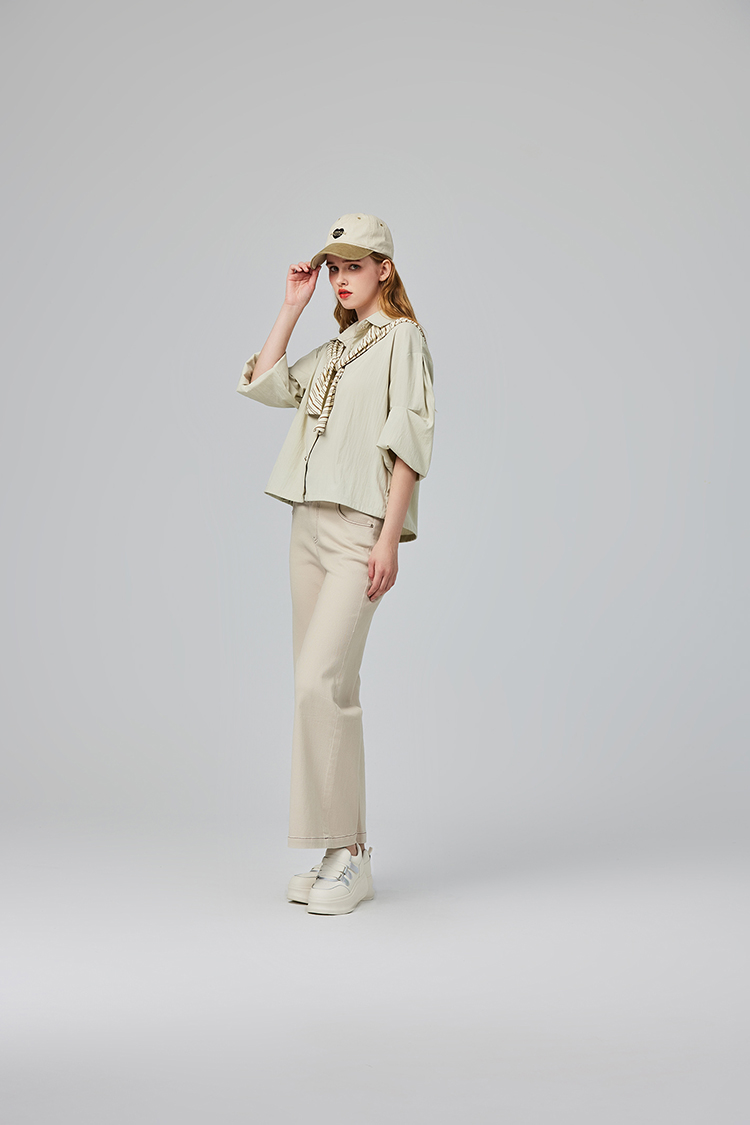 abito質感針織披肩襯衫