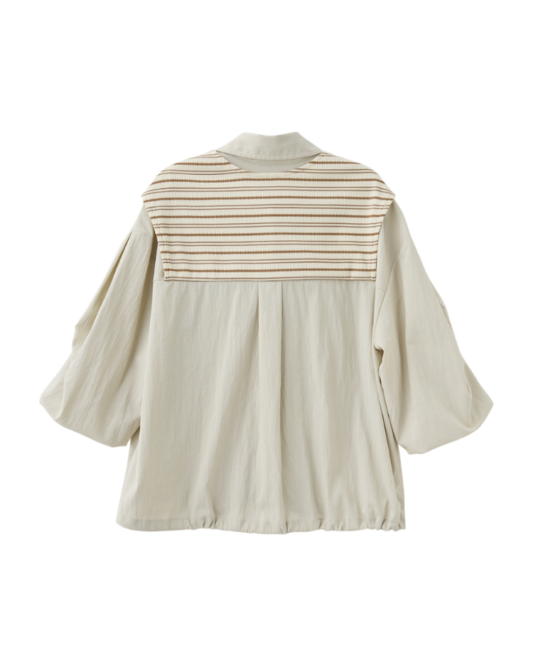 abito質感針織披肩襯衫