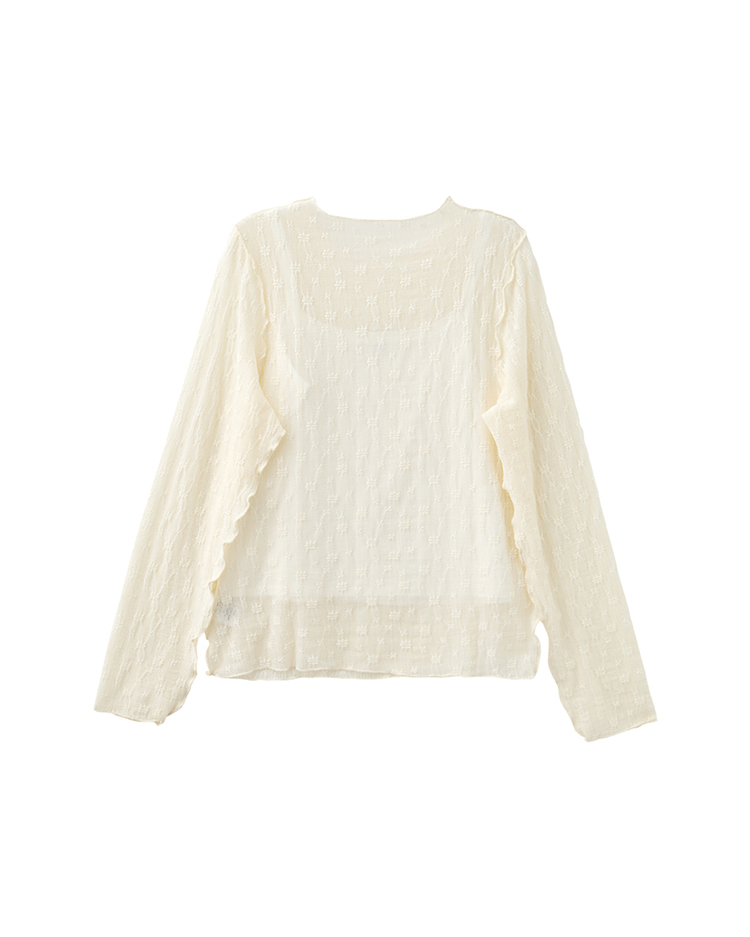 abito氣質透膚蕾絲兩件式上衣