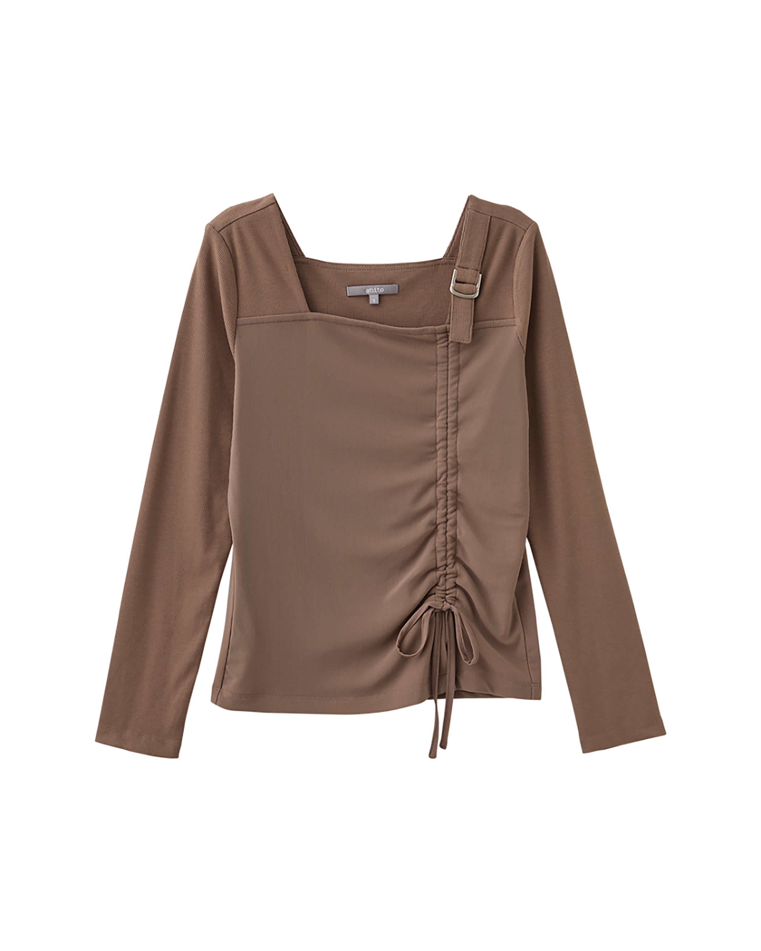 abito方領網布抽繩上衣