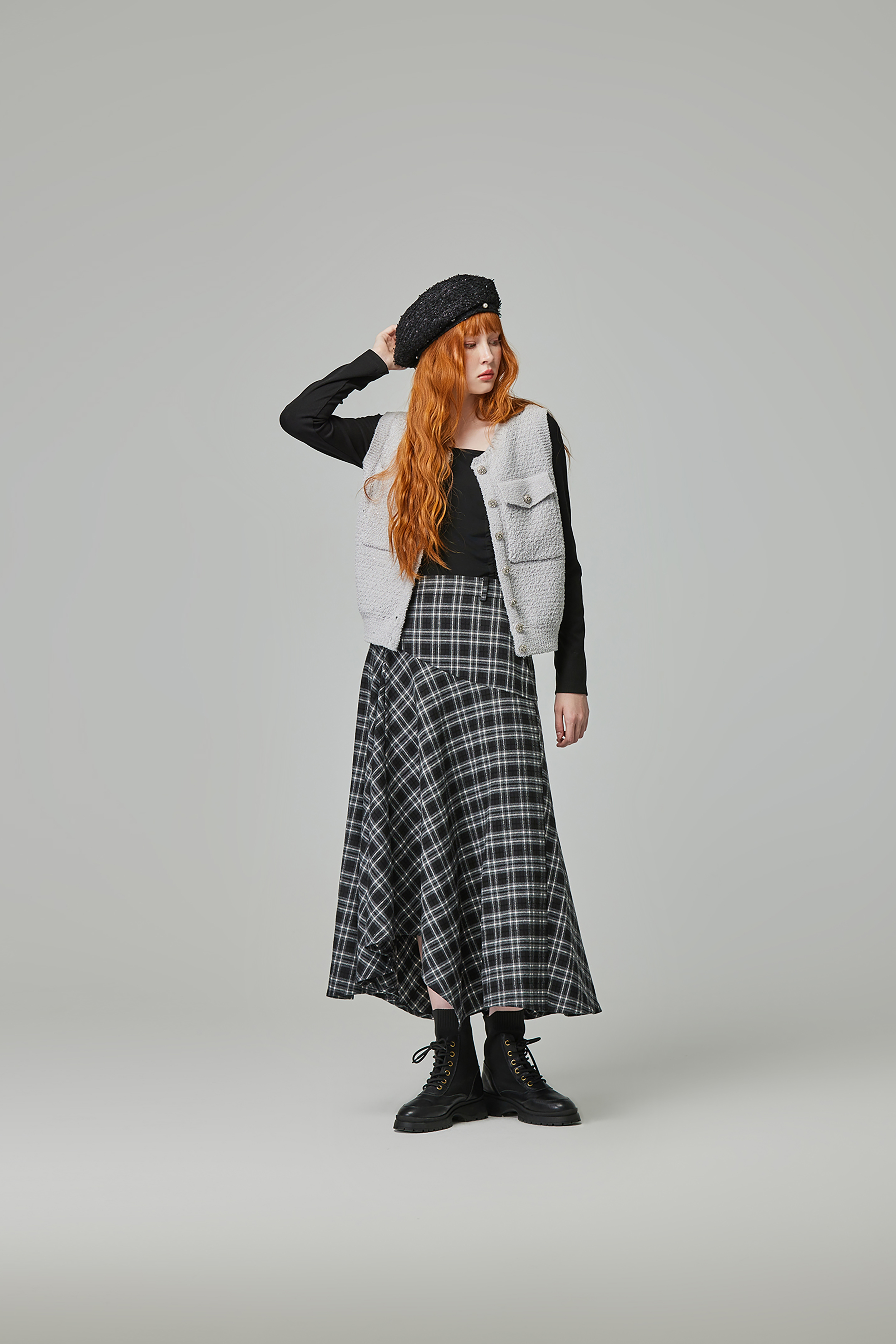 abito方領網布抽繩上衣