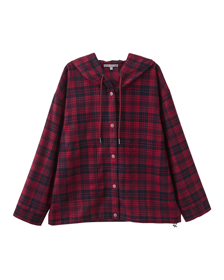 abito格紋連帽上衣