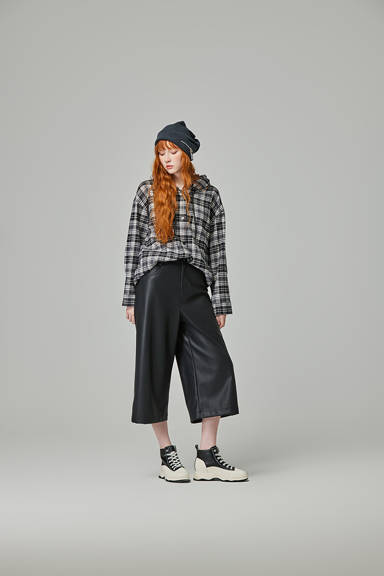 abito格紋連帽上衣