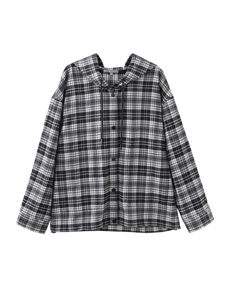 abito格紋連帽上衣