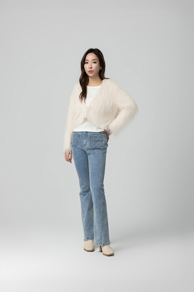 CHANG YU x abito兩件式蓬鬆短毛上衣