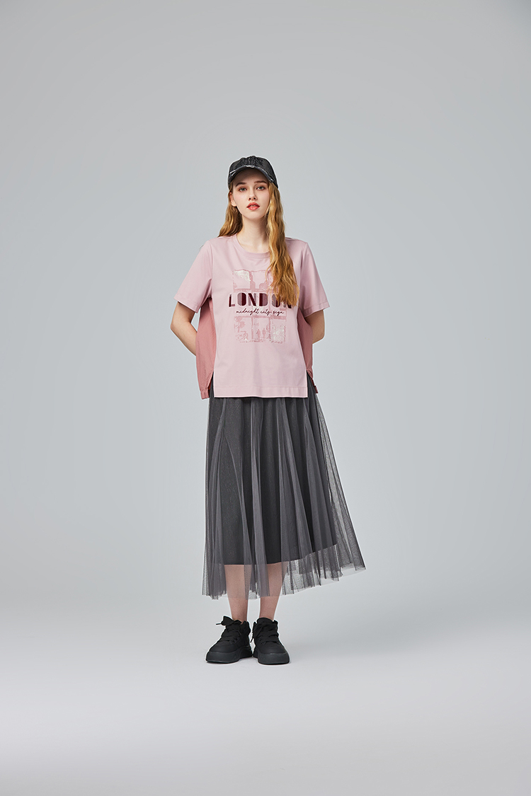 abito休閒英文印字短袖上衣