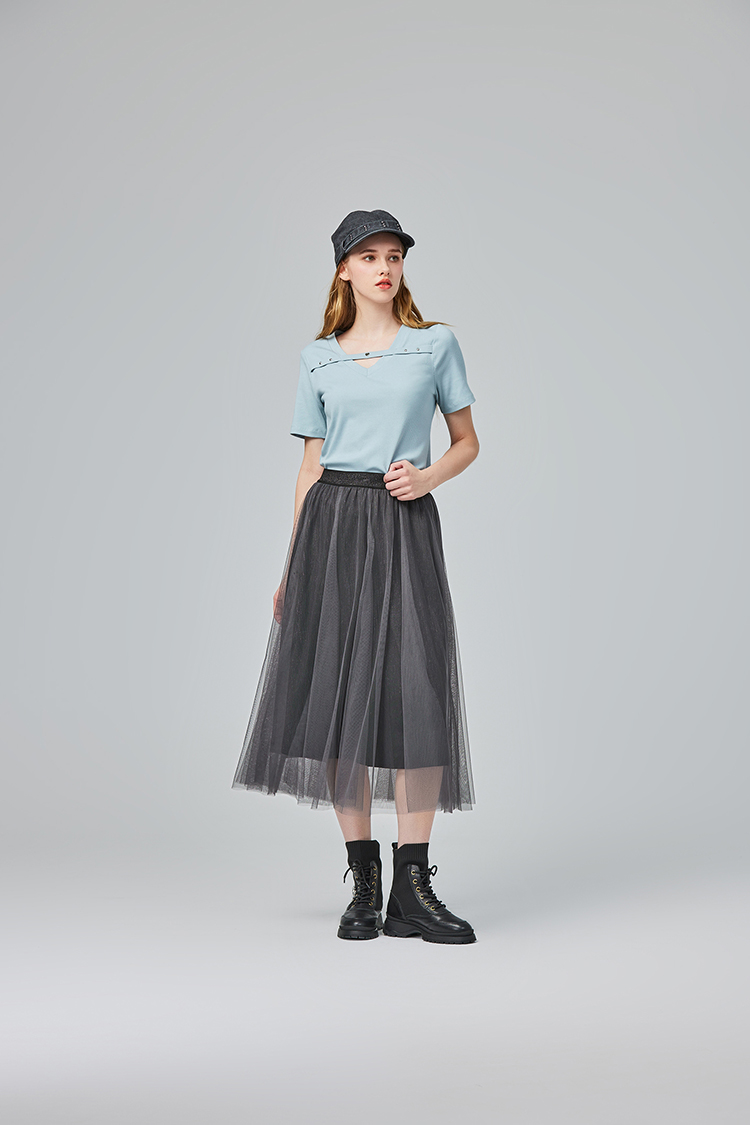 abito甜美條紋V領愛心上衣