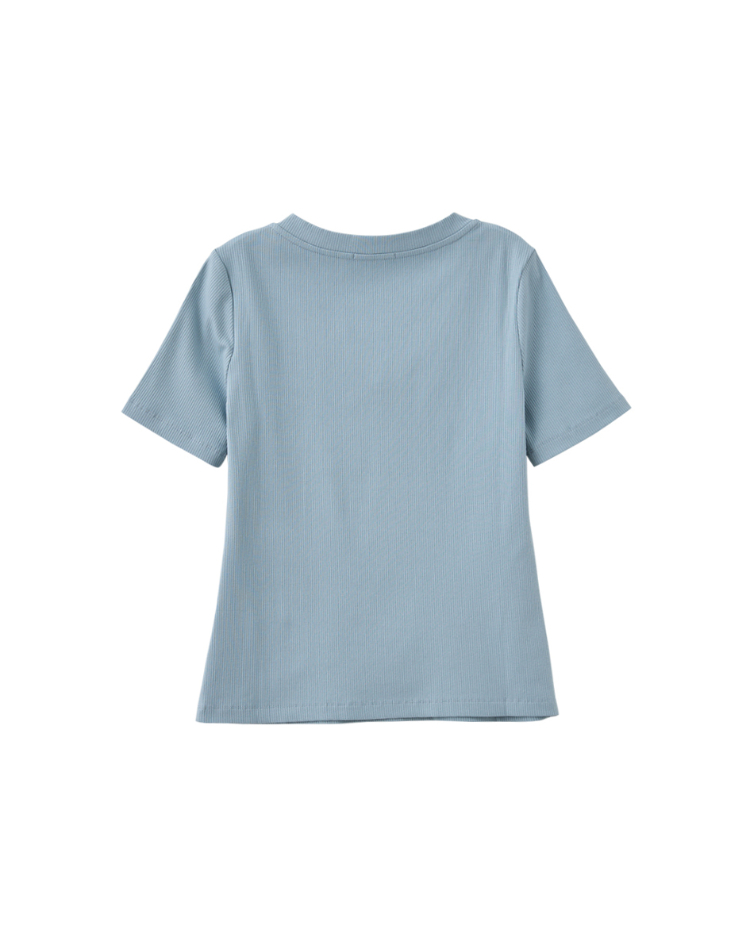 abito甜美條紋V領愛心上衣