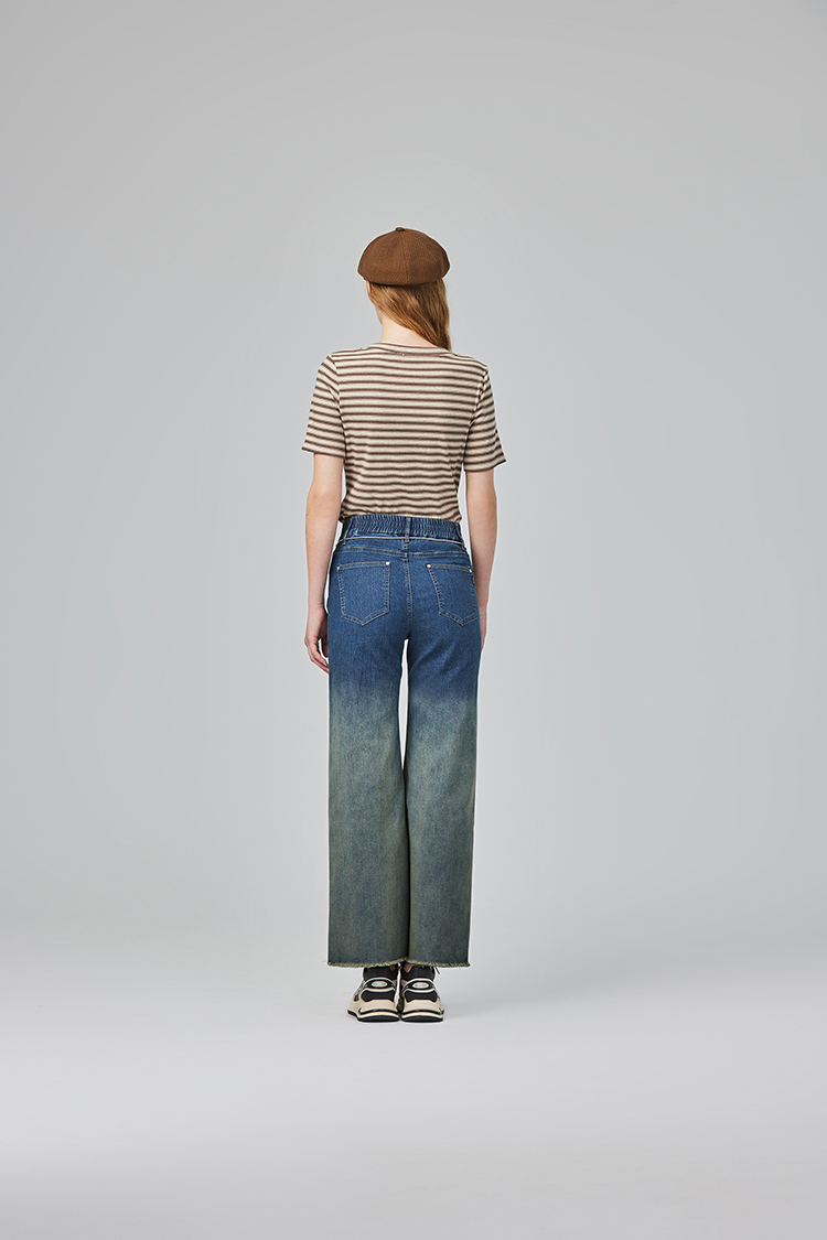 abito甜美條紋V領愛心上衣