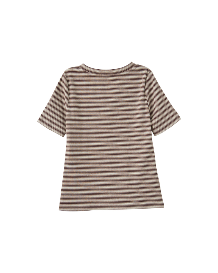 abito甜美條紋V領愛心上衣