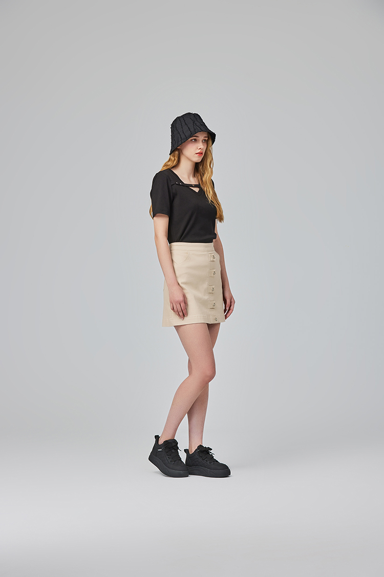 abito甜美條紋V領愛心上衣