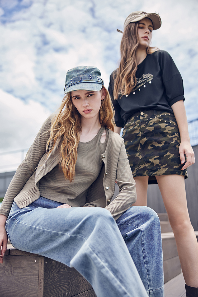 abito甜美條紋針織兩件式上衣