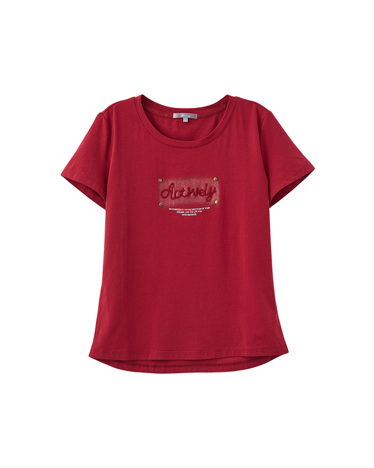 abito休閒字母刺繡上衣