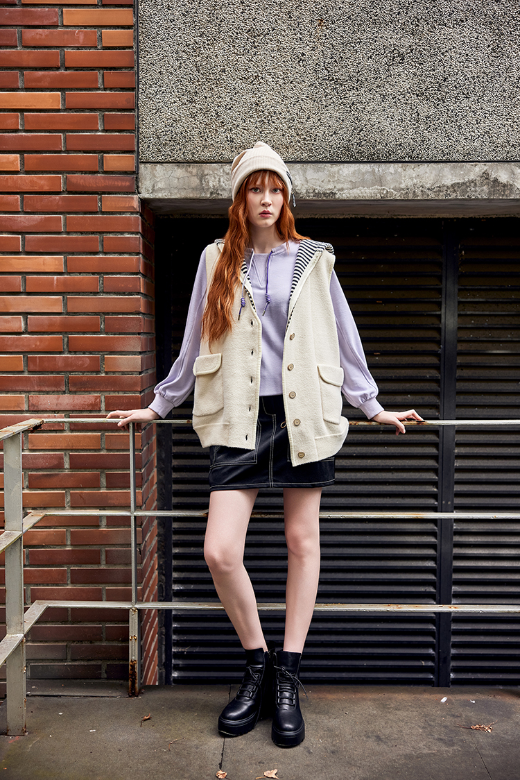 abito甜美圓領抽繩上衣