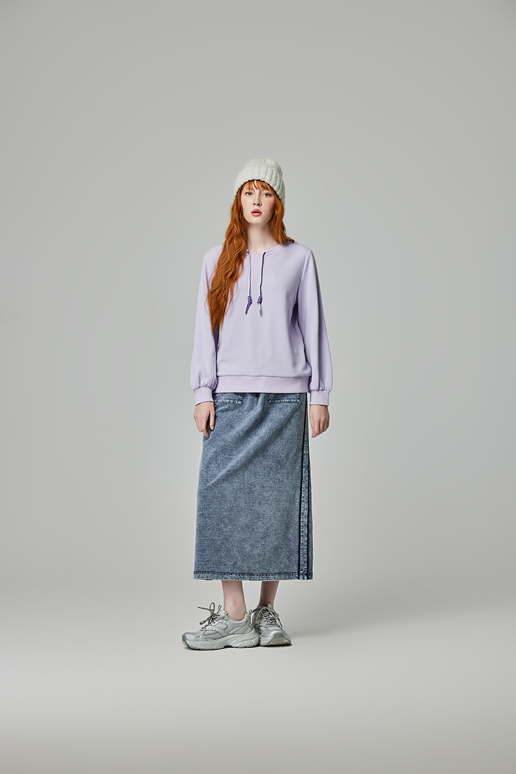 abito甜美圓領抽繩上衣