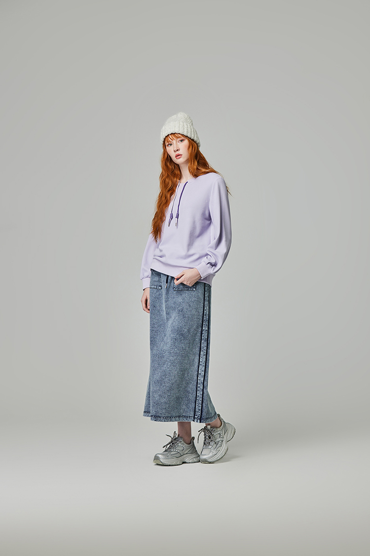 abito甜美圓領抽繩上衣