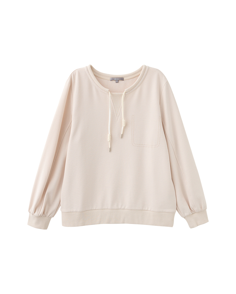 abito甜美圓領抽繩上衣