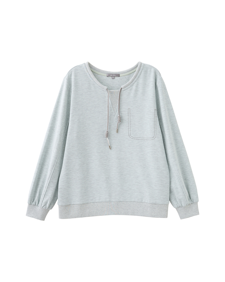 abito甜美圓領抽繩上衣