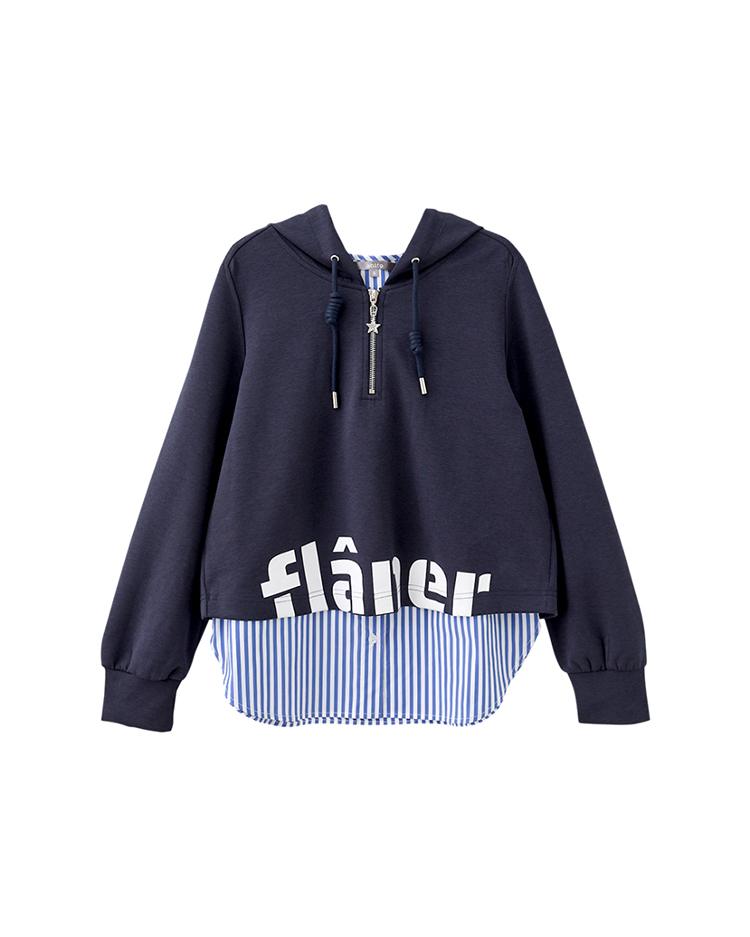 abito兩件式貼字連帽上衣