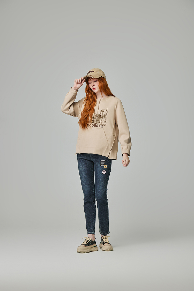 abito復古舊印圖案上衣