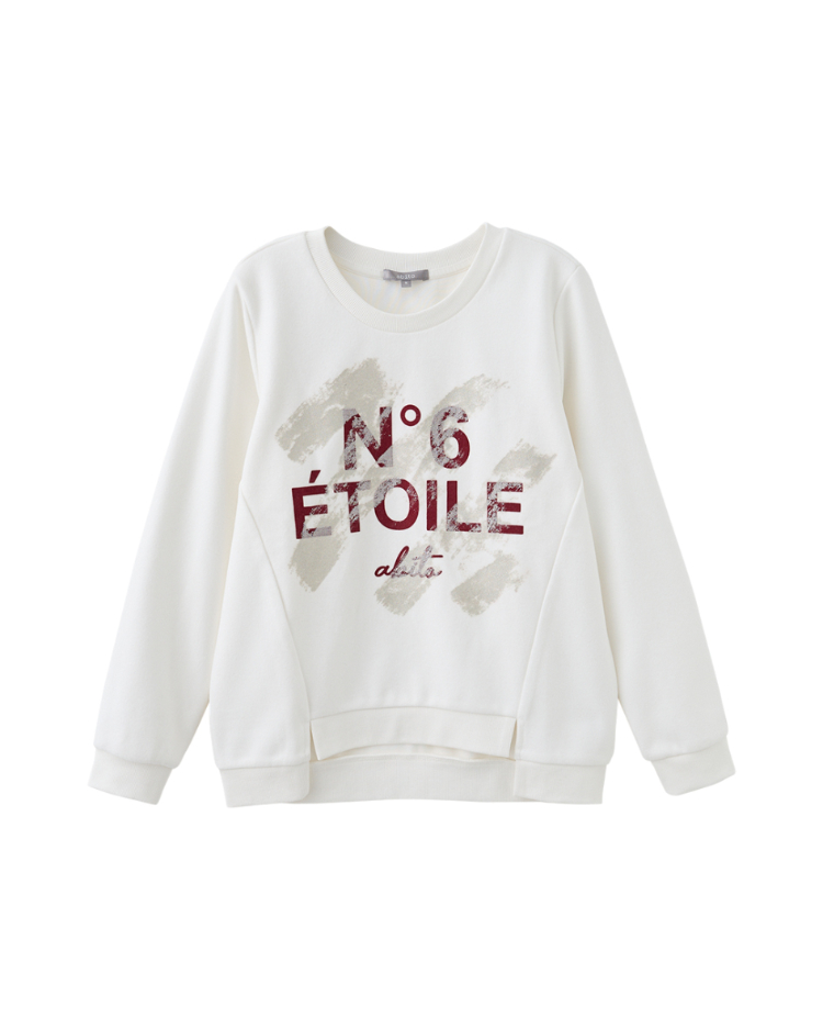 abito溫暖磨毛字母上衣