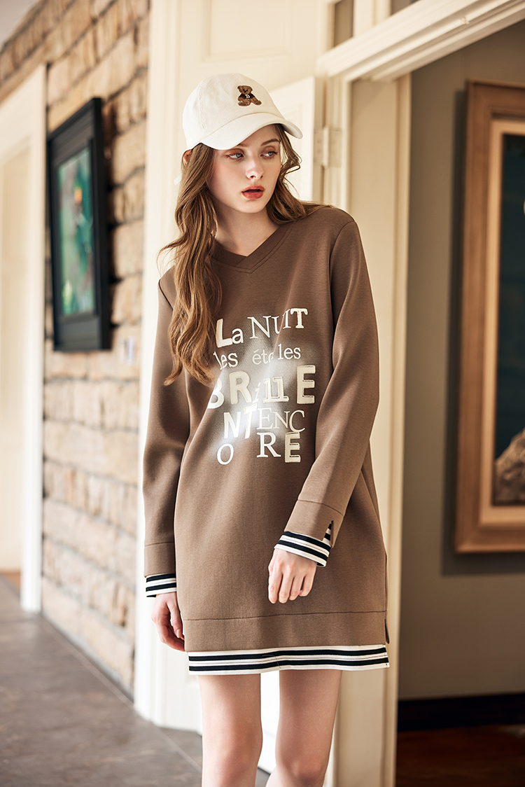 abitoV領噴墨長版上衣