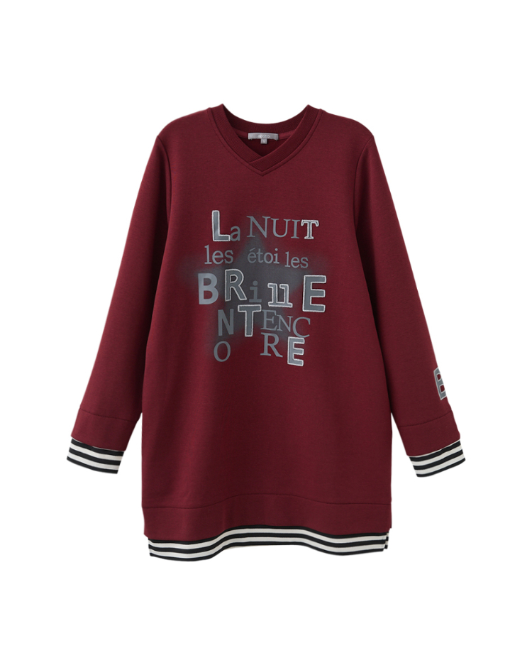 abitoV領噴墨長版上衣