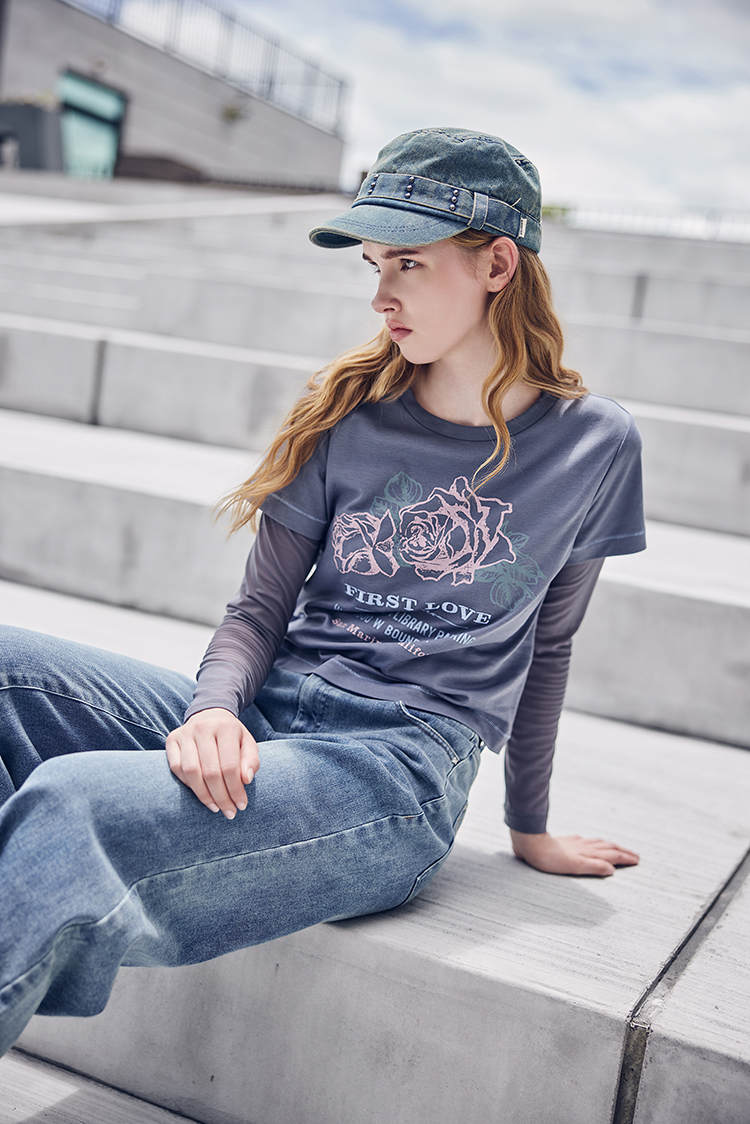 abito修長不收邊牛仔寬褲