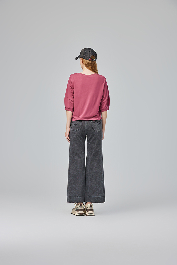 abito修長不收邊牛仔寬褲