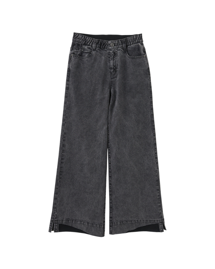 abito修長不收邊牛仔寬褲