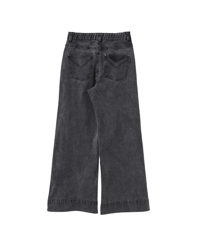 abito修長不收邊牛仔寬褲