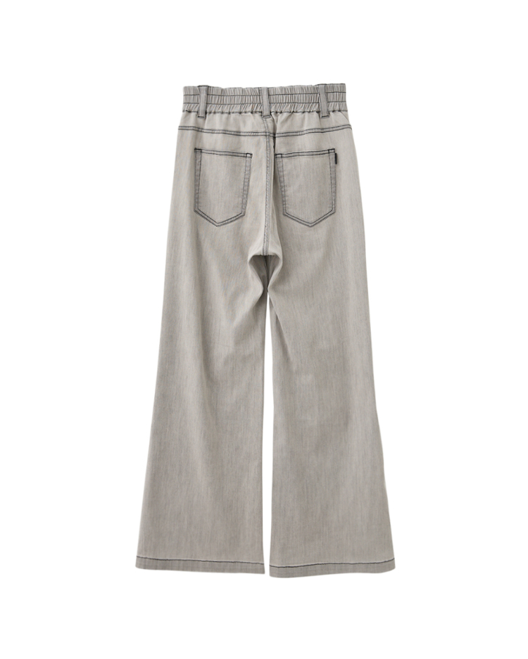 abito高腰雙釦牛仔寬褲