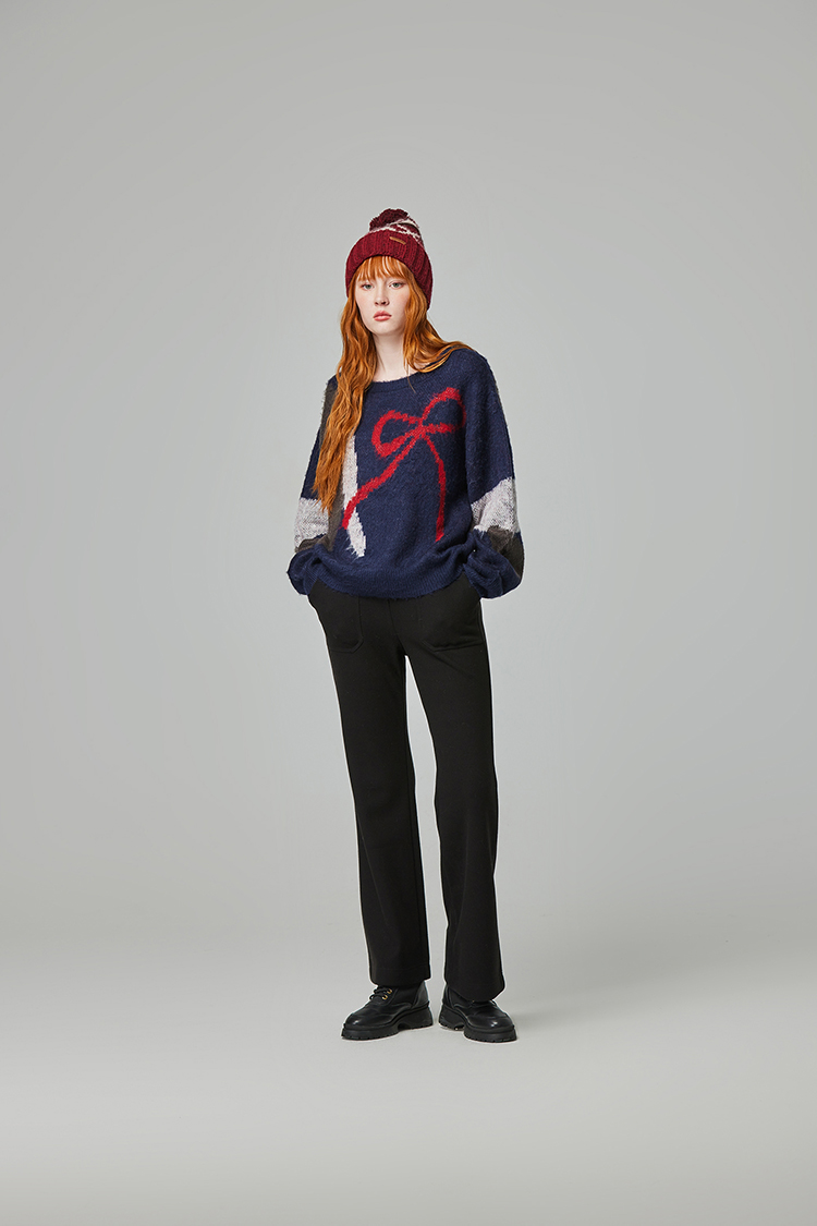 abito雙口袋微喇叭長褲