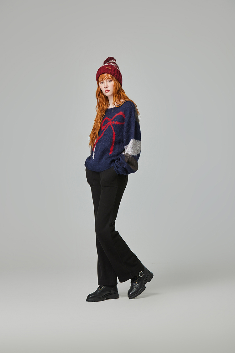 abito雙口袋微喇叭長褲