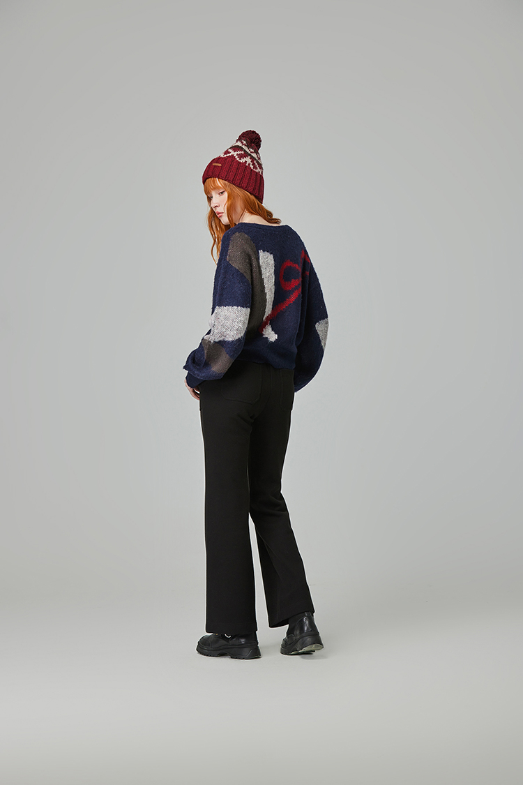 abito雙口袋微喇叭長褲