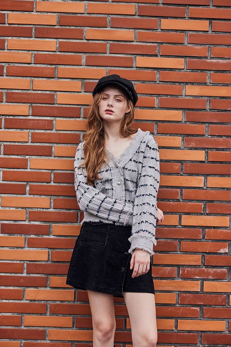 abito斜邊釦造型窄裙