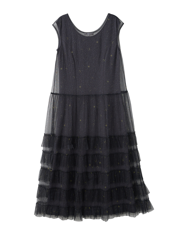 abito氣質透膚網紗連身裙