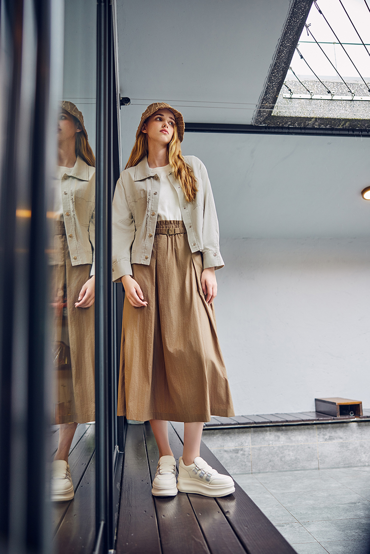 abito異材質拼接連身洋裝