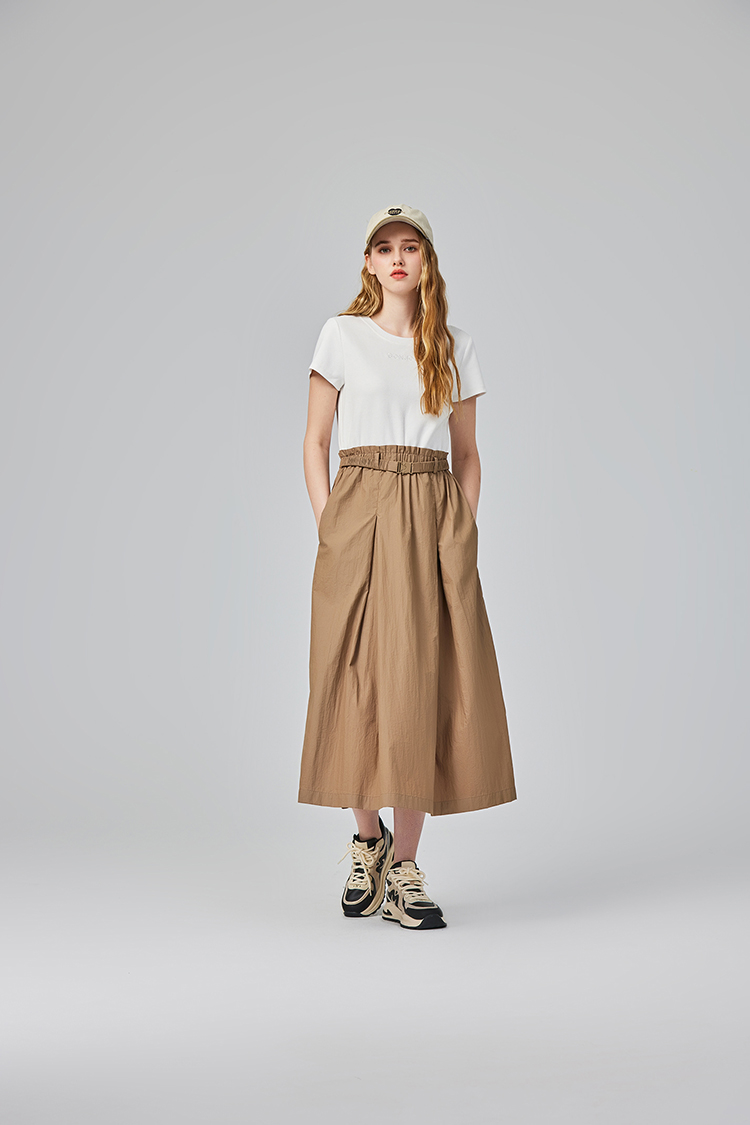 abito異材質拼接連身洋裝