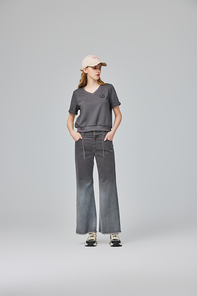 abito休閒棉質V領刺繡套裝