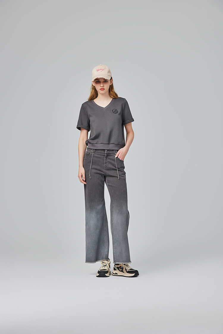 abito休閒棉質V領刺繡套裝