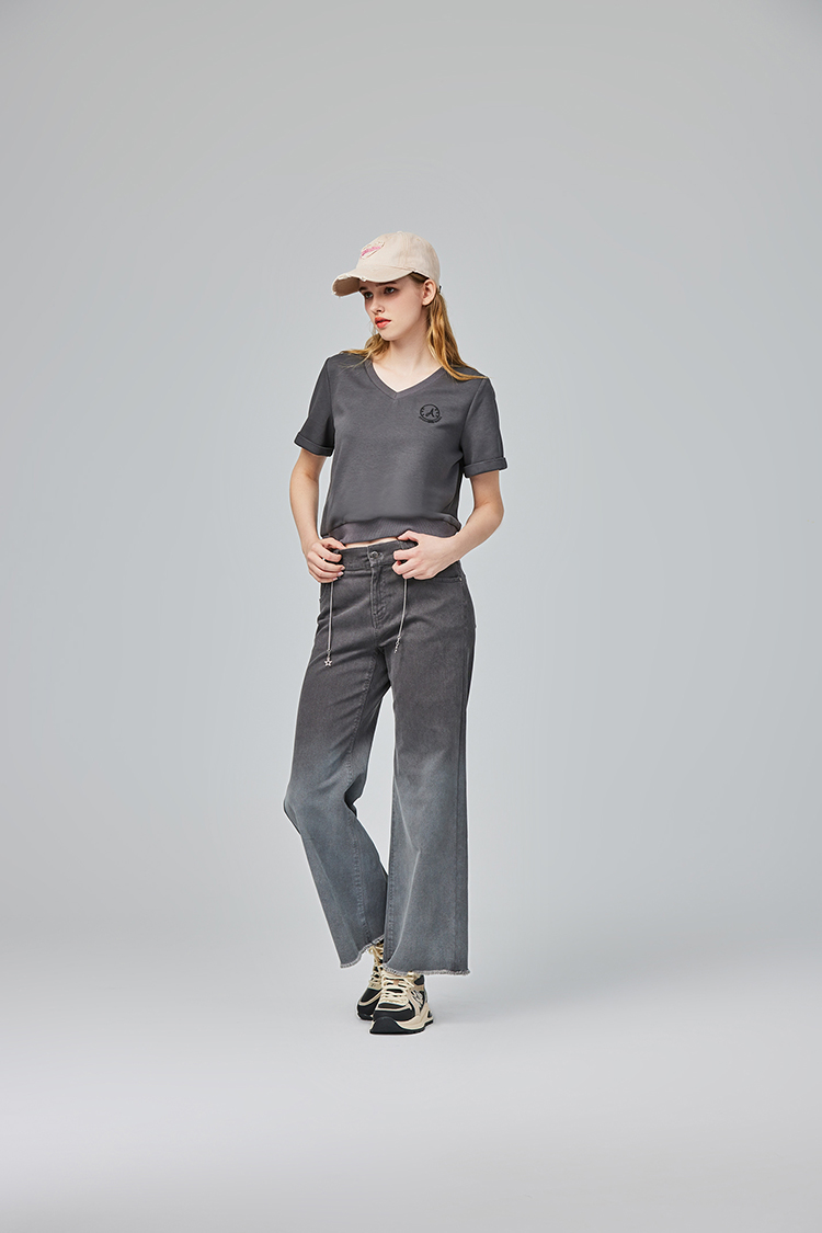 abito休閒棉質V領刺繡套裝