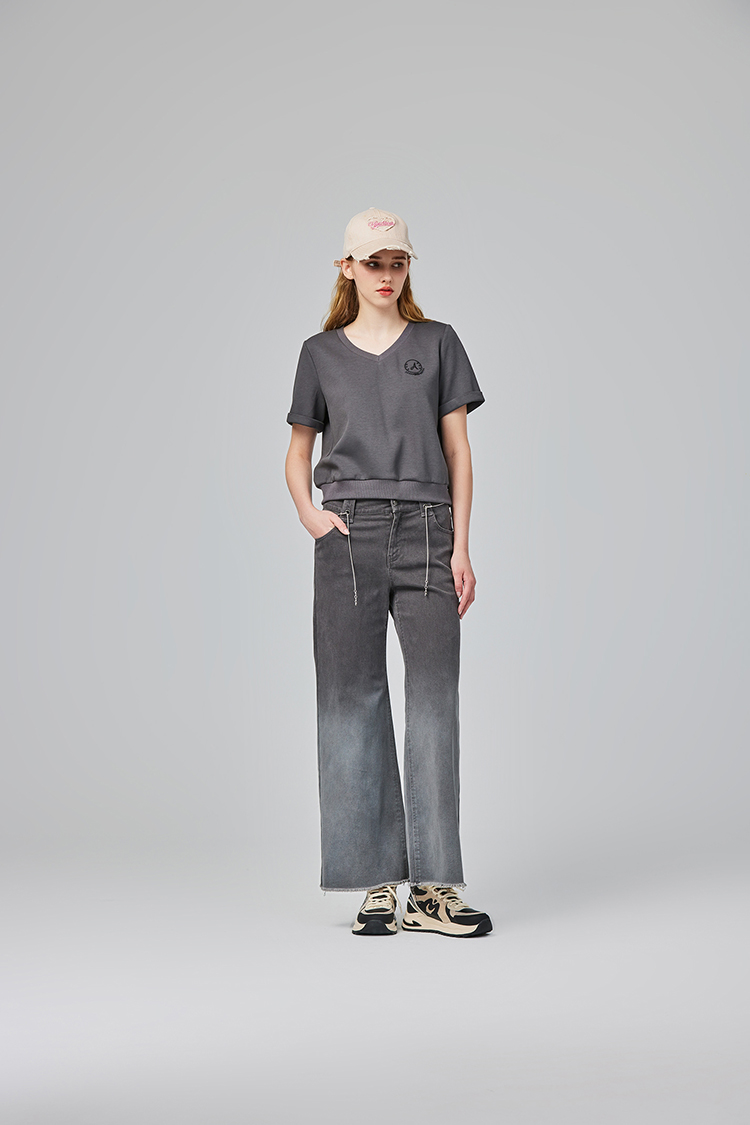 abito休閒棉質V領刺繡套裝