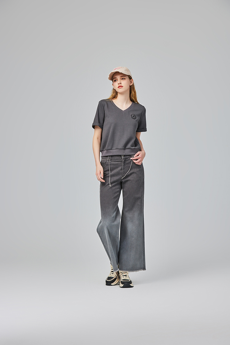 abito休閒棉質V領刺繡套裝