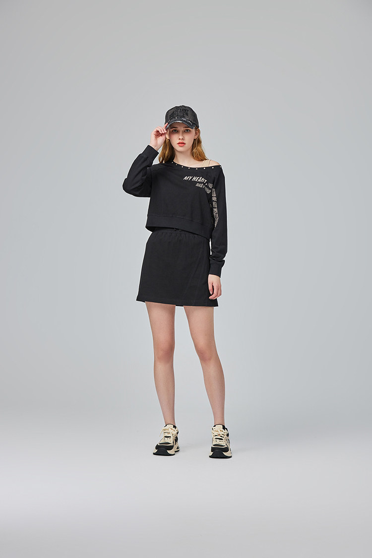 abito個性斜肩短裙套裝