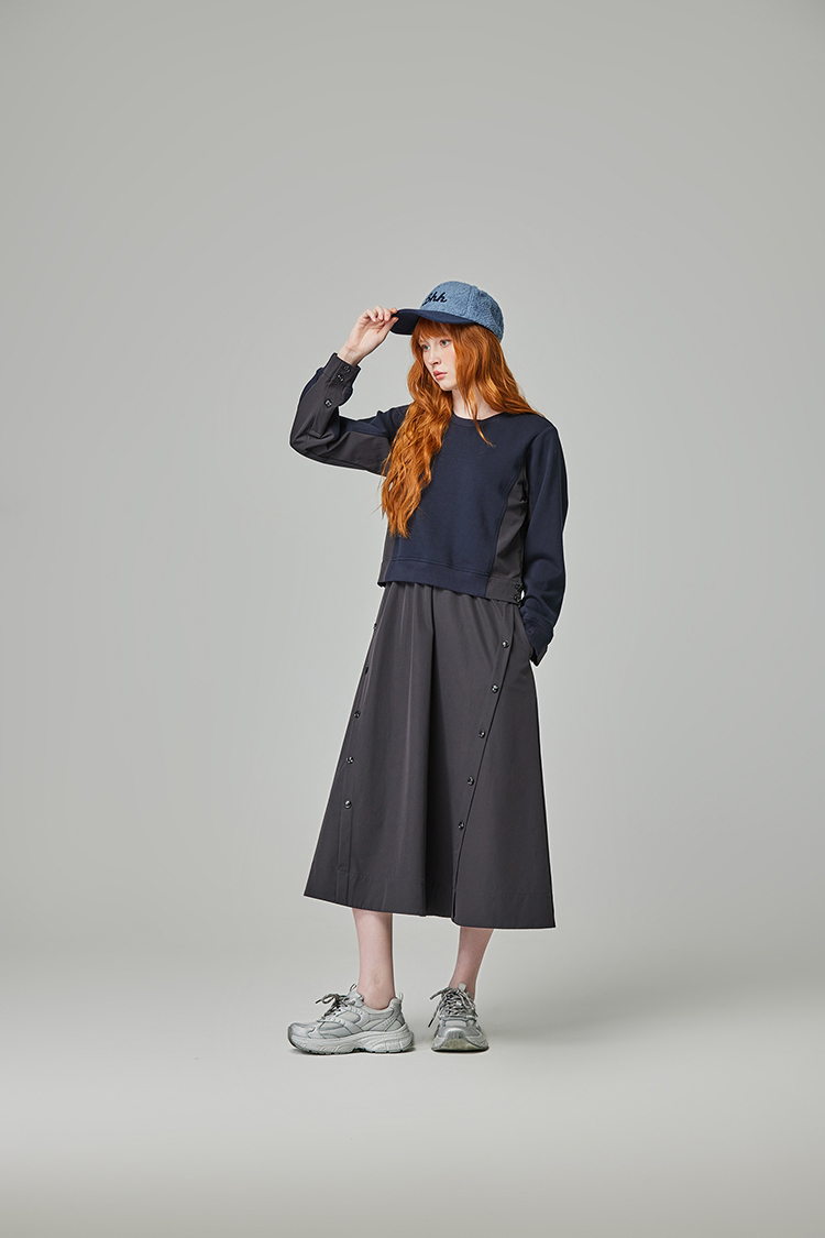 abito兩件式格紋拼接洋裝